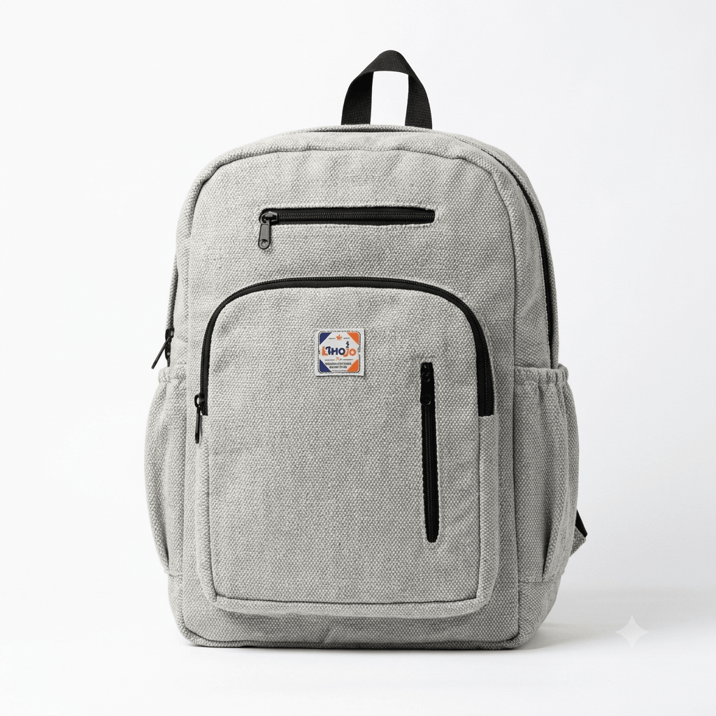 4 Zipper Hemp Pithu Bag 20L for Travel & Adventure | Khojo - Hemp Bags - Khojo Store