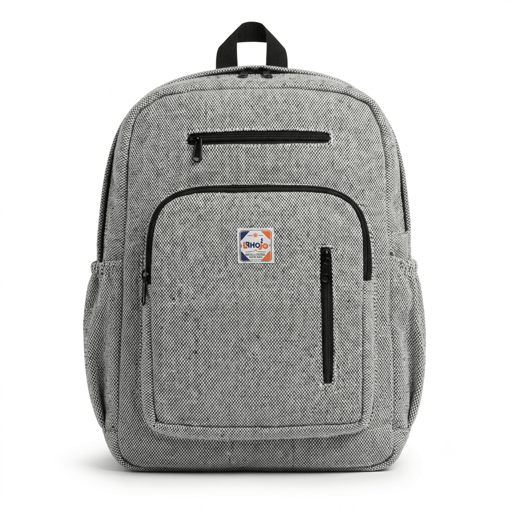 4 Zipper Hemp Pithu Bag 20L for Travel & Adventure | Khojo - Hemp Bags - Khojo Store