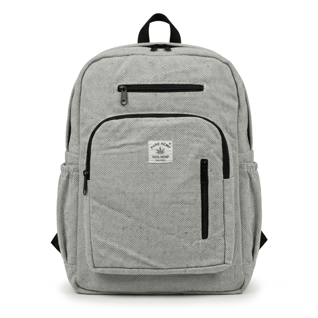 4 Zipper Hemp Pithu Bag 20L for Travel & Adventure | Khojo - Hemp Bags - Khojo Store