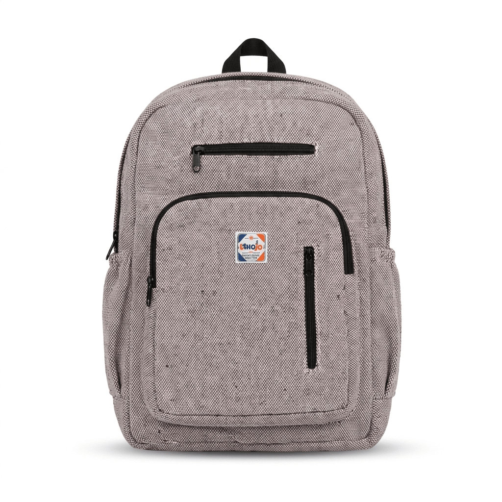 4 Zipper Hemp Pithu Bag 20L for Travel & Adventure | Khojo - Hemp Bags - Khojo Store