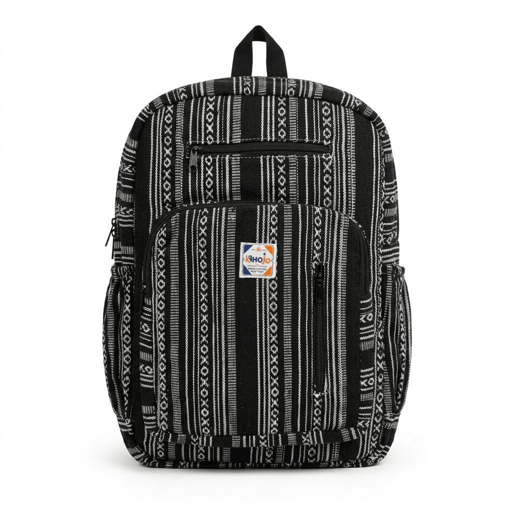 4 Zipper Hemp Pithu Bag 20L for Travel & Adventure | Khojo - Hemp Bags - Khojo Store