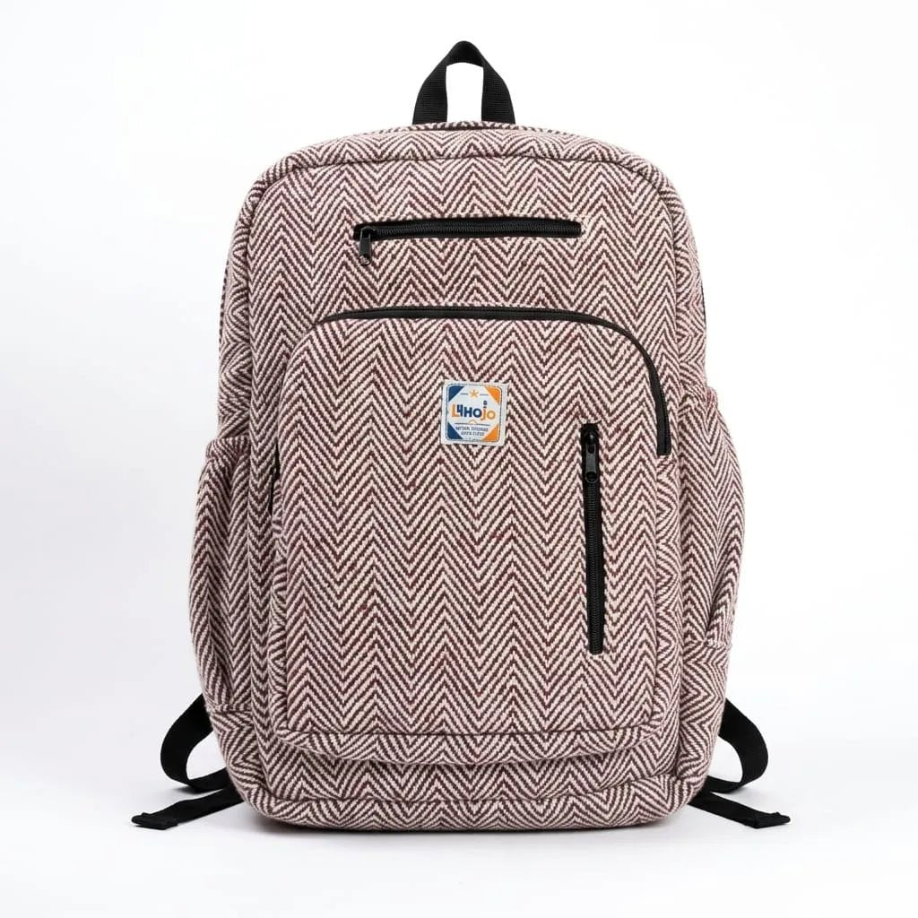 4 Zipper Hemp Pithu Bag 20L for Travel & Adventure | Khojo - Hemp Bags - Khojo Store