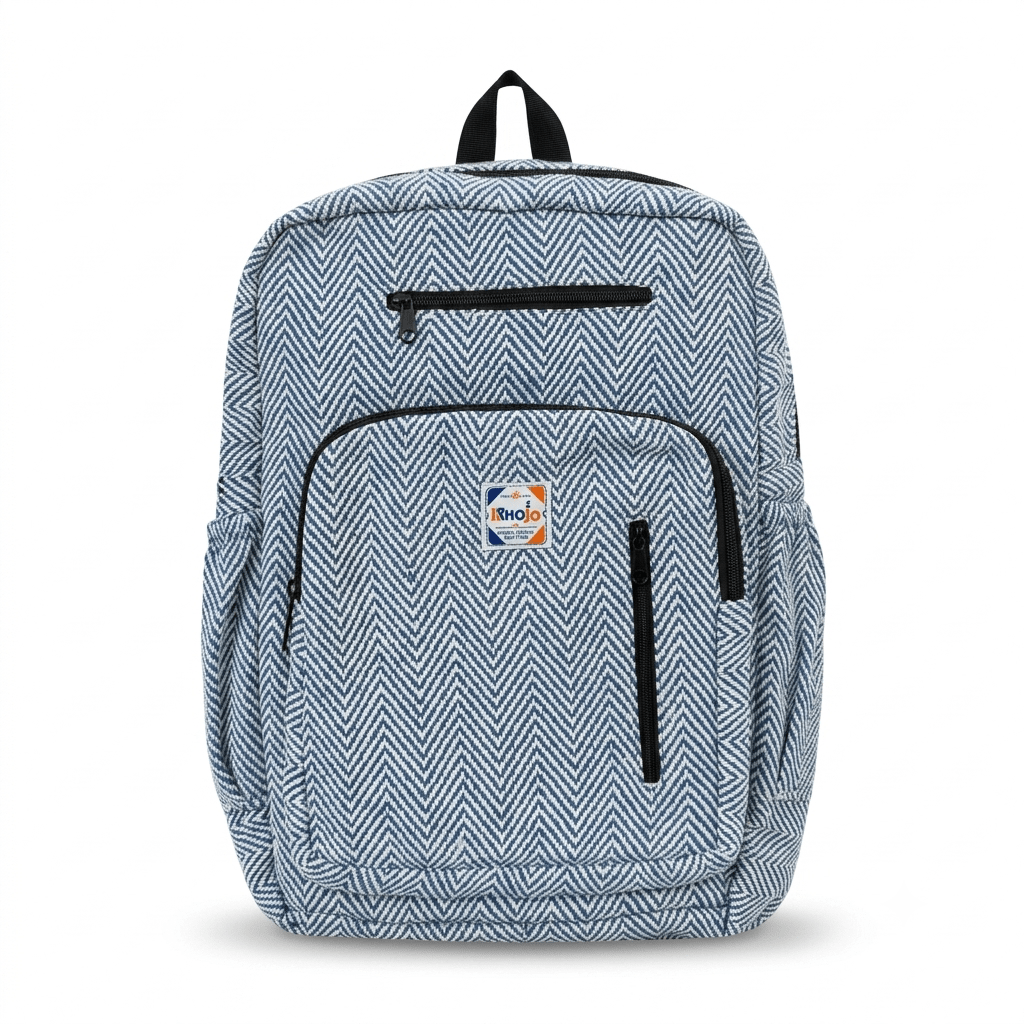 4 Zipper Hemp Pithu Bag 20L for Travel & Adventure | Khojo - Hemp Bags - Khojo Store