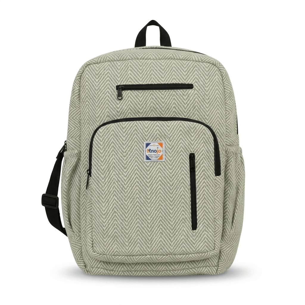 4 Zipper Hemp Pithu Bag 20L for Travel & Adventure | Khojo - Hemp Bags - Khojo Store