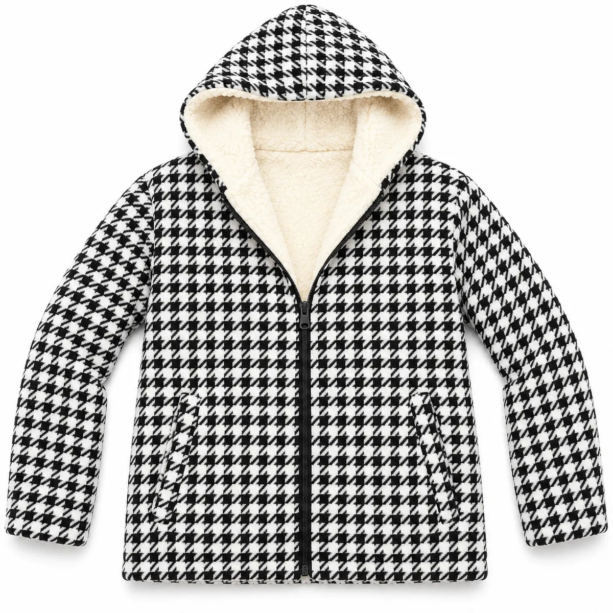 Khojo Kaarwan Jacket – Sherpa-Lined Jacquard Hooded Winter Jacket