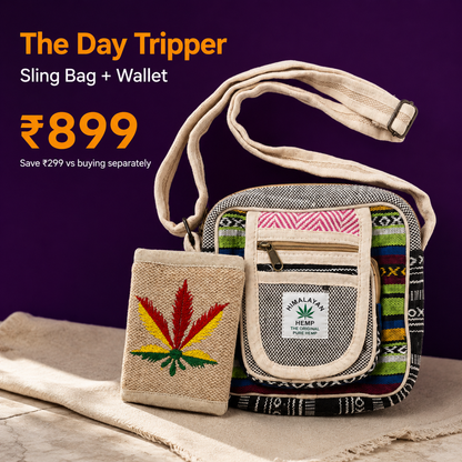 The Day Tripper — Hemp Sling Bag + Wallet | Khojo