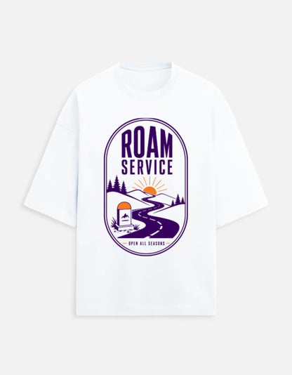 Roam Service oversized travel tee – White – Khojo Store
