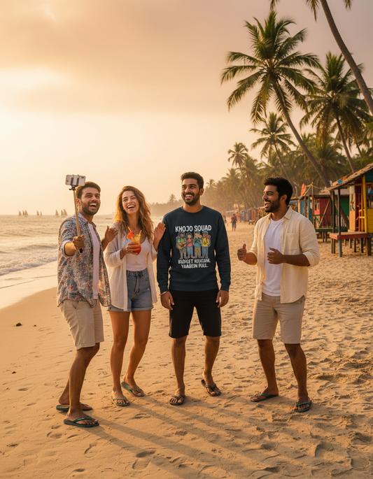 Travel Sweatshirt | Khojo Squad - Budget khatam, yaadein full