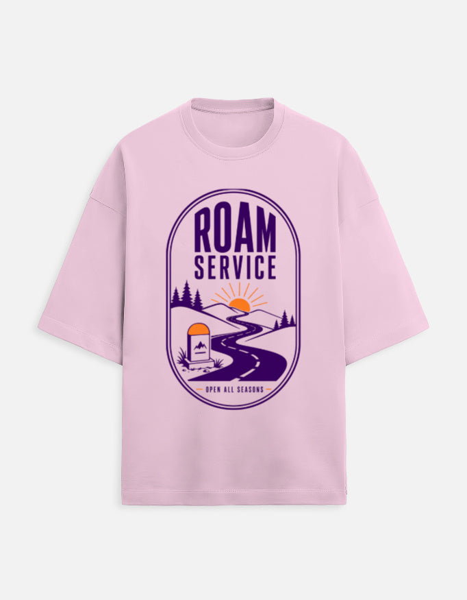 Roam Service oversized travel tee – Light Baby Pink – Khojo Store