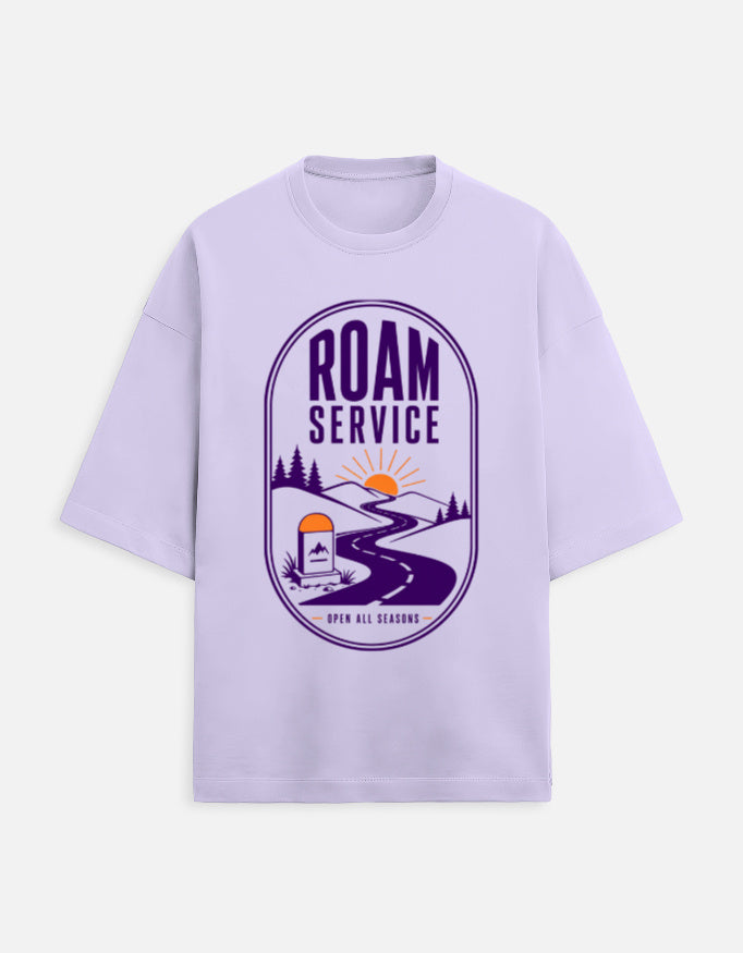 Roam Service oversized travel tee – Lavender – Khojo Store