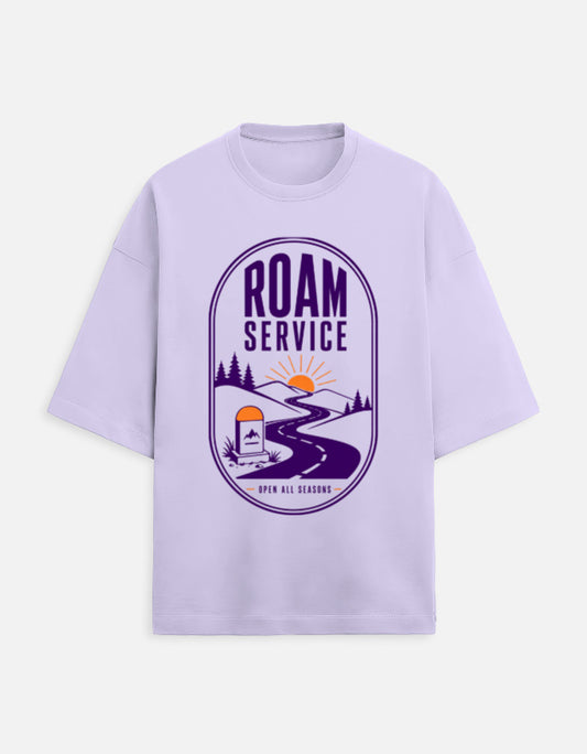 Roam Service oversized travel tee – Lavender – Khojo Store