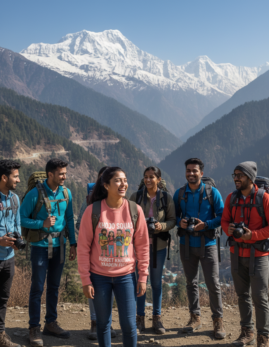 Travel Sweatshirt | Khojo Squad - Budget khatam, yaadein full