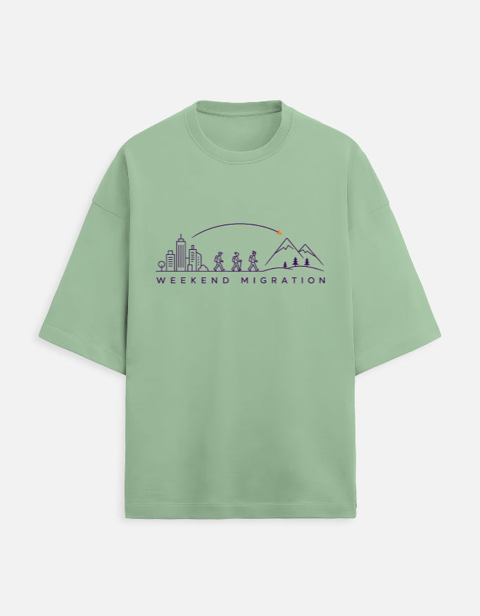 Weekend Migration oversized travel tee – Jade – Khojo Store