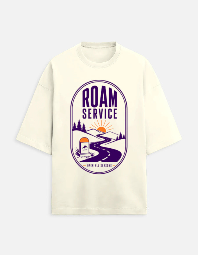 Roam Service oversized travel tee – Off White – Khojo Store