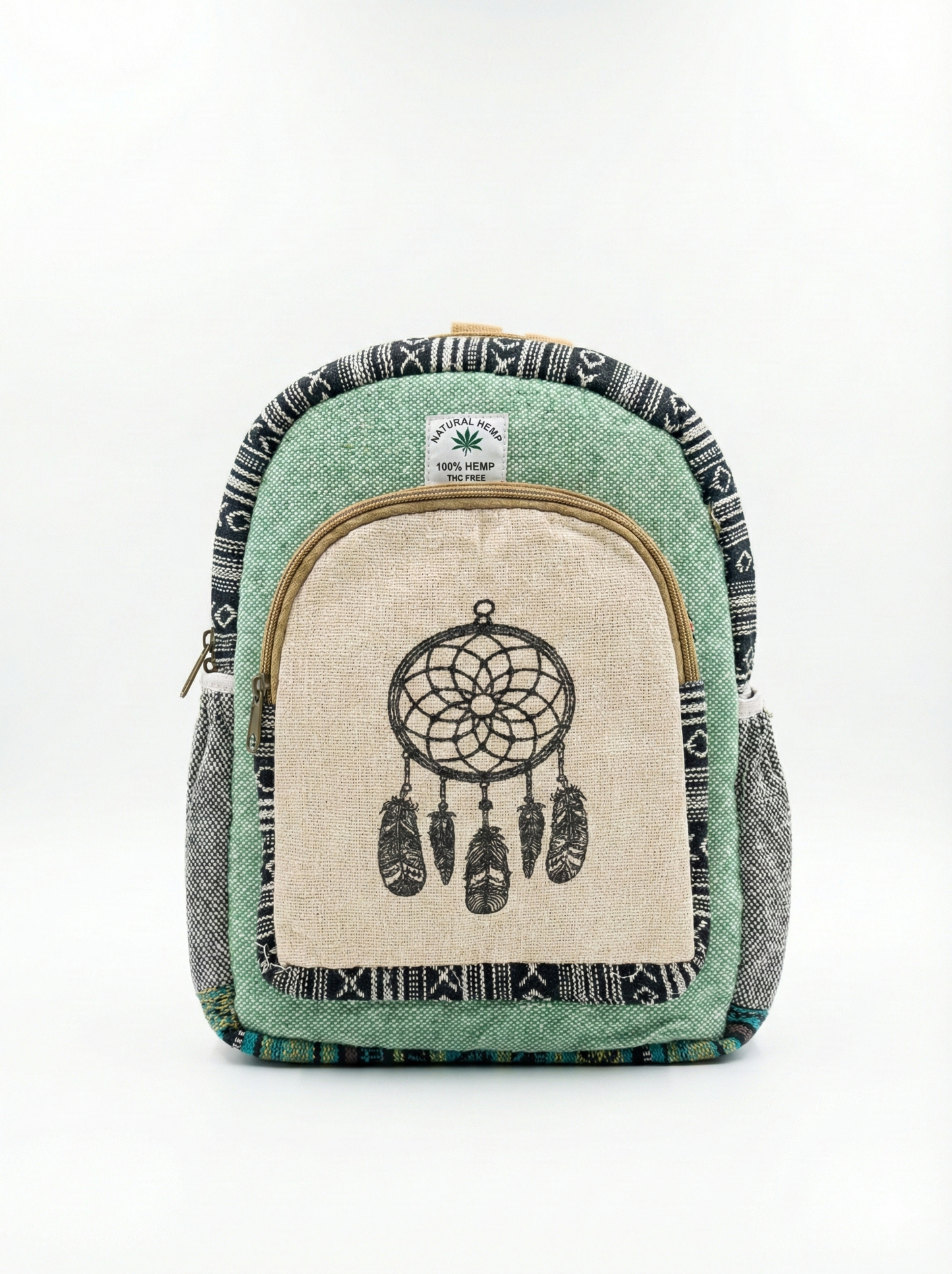 Eco-friendly hemp pithu bag in olive green shade with handcrafted weave and durable shoulder straps.