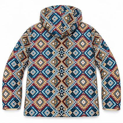 Khojo Kaarwan Jacket – Sherpa-Lined Jacquard Hooded Winter Jacket