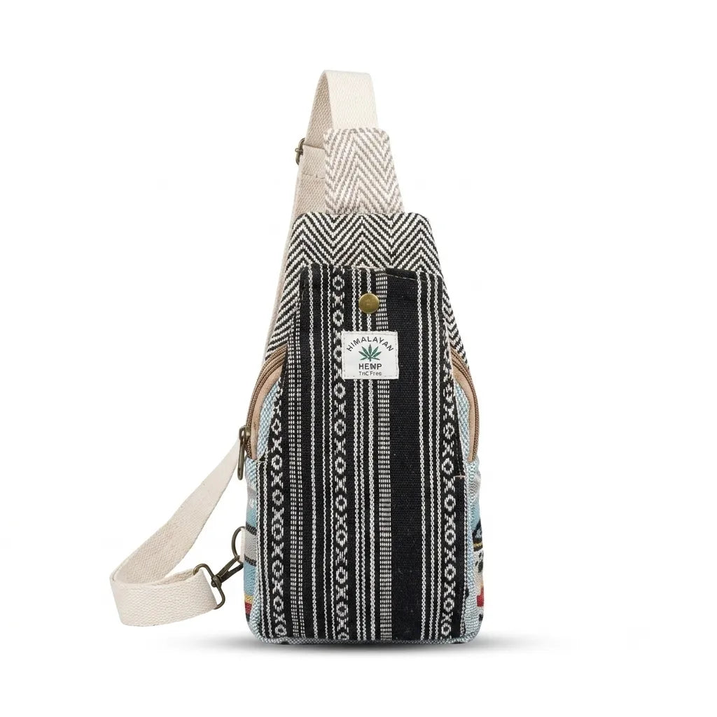 Khojo Hemp Crossbody Bag side view