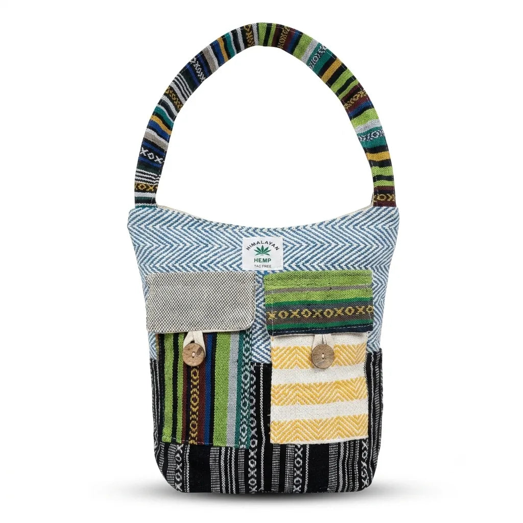 2 Pocket Hemp Jhola Bag for Travel & Everyday Use | Khojo - Hemp Bags - Khojo Store