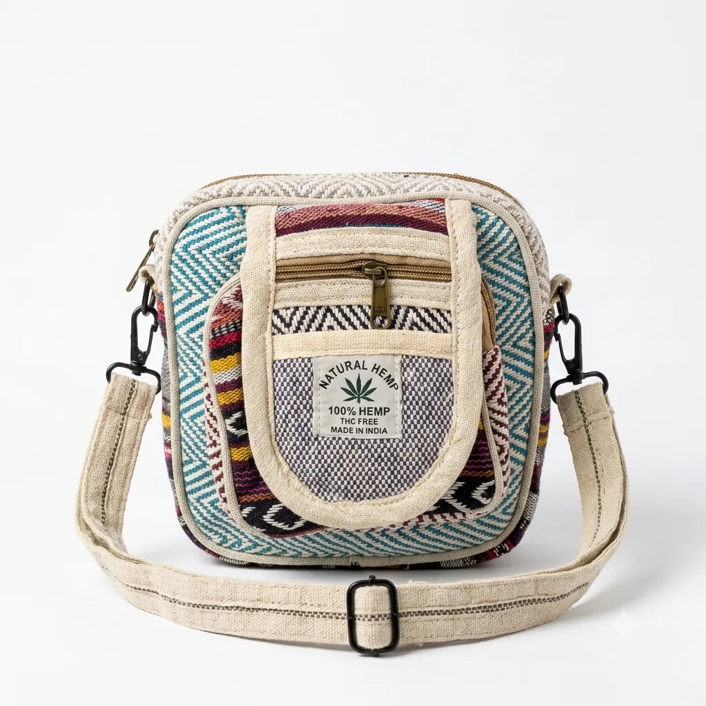 Hemp Hululu Sling Bag for Travel | Multicolor | Khojo