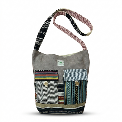2 Pocket Hemp Jhola Bag for Travel & Everyday Use | Khojo