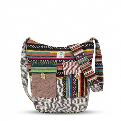 2 Pocket Hemp Jhola Bag for Travel & Everyday Use | Khojo