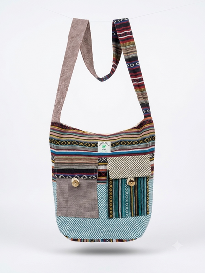 2 Pocket Hemp Jhola Bag for Travel & Everyday Use | Khojo