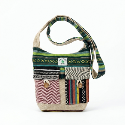 2 Pocket Hemp Jhola Bag for Travel & Everyday Use | Khojo