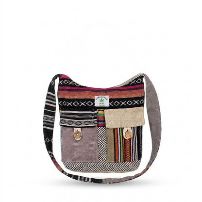 2 Pocket Hemp Jhola Bag for Travel & Everyday Use | Khojo