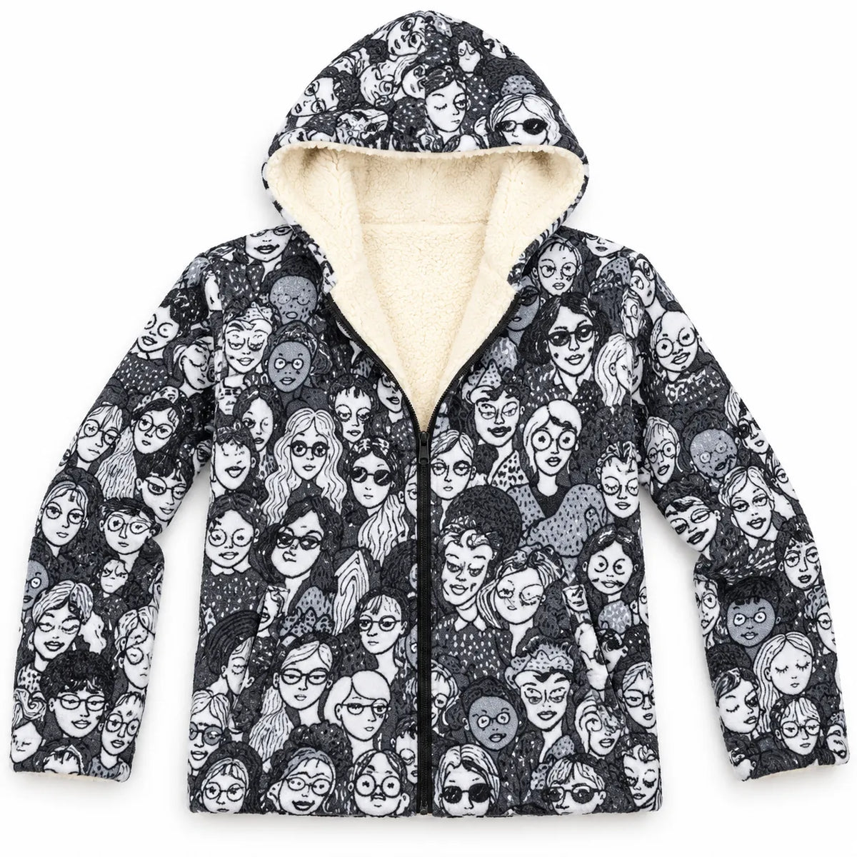 Khojo Kaarwan Jacket – Sherpa-Lined Jacquard Hooded Winter Jacket