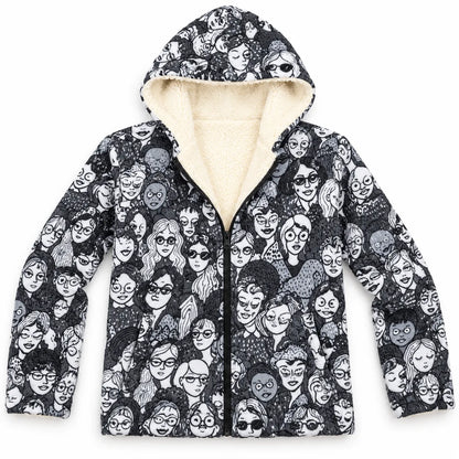 Khojo Kaarwan Jacket – Sherpa-Lined Jacquard Hooded Winter Jacket