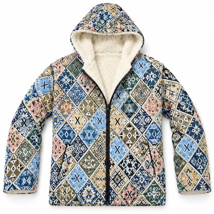 Khojo Kaarwan Jacket – Sherpa-Lined Jacquard Hooded Winter Jacket