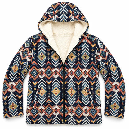 Khojo Kaarwan Jacket – Sherpa-Lined Jacquard Hooded Winter Jacket