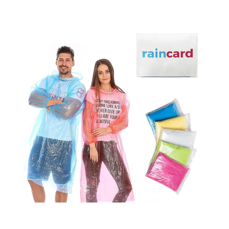 THICK DISPOSABLE RAINCOAT EMERGENCY, PACK OF 6