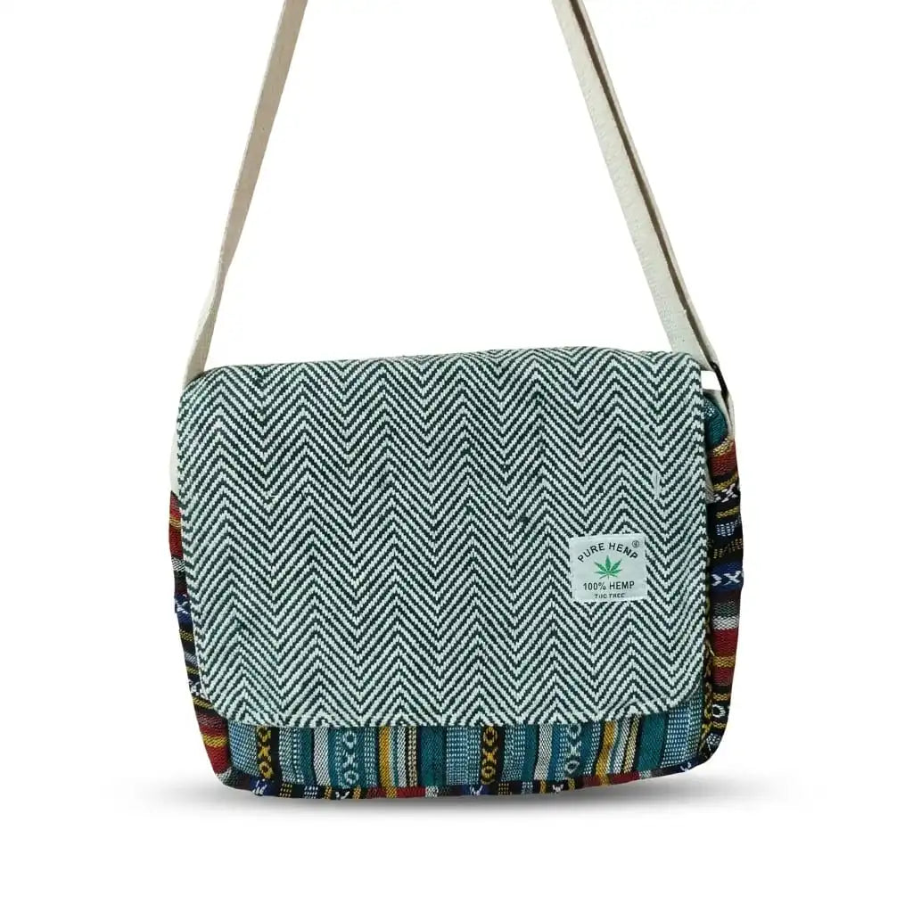 Khojo Hemp Voyager Tablet Sleeve Sling Bag - full bag with tablet inside sleeve
