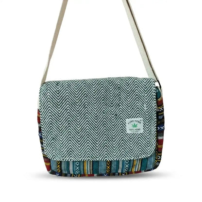 Khojo Hemp Voyager Tablet Sleeve Sling Bag - full bag with tablet inside sleeve
