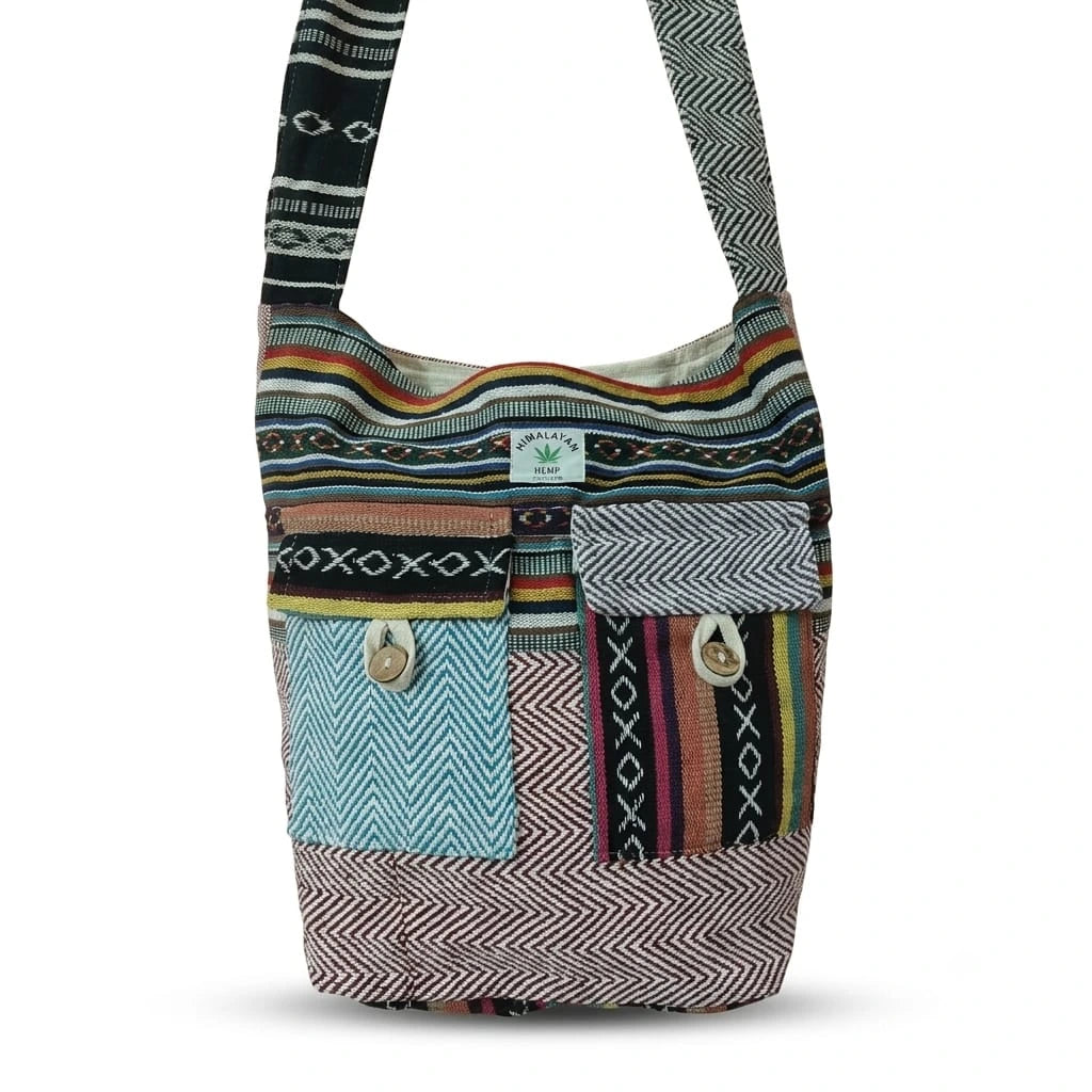 2 Pocket Hemp Jhola Bag for Travel & Everyday Use | Khojo - Hemp Bags - Khojo Store