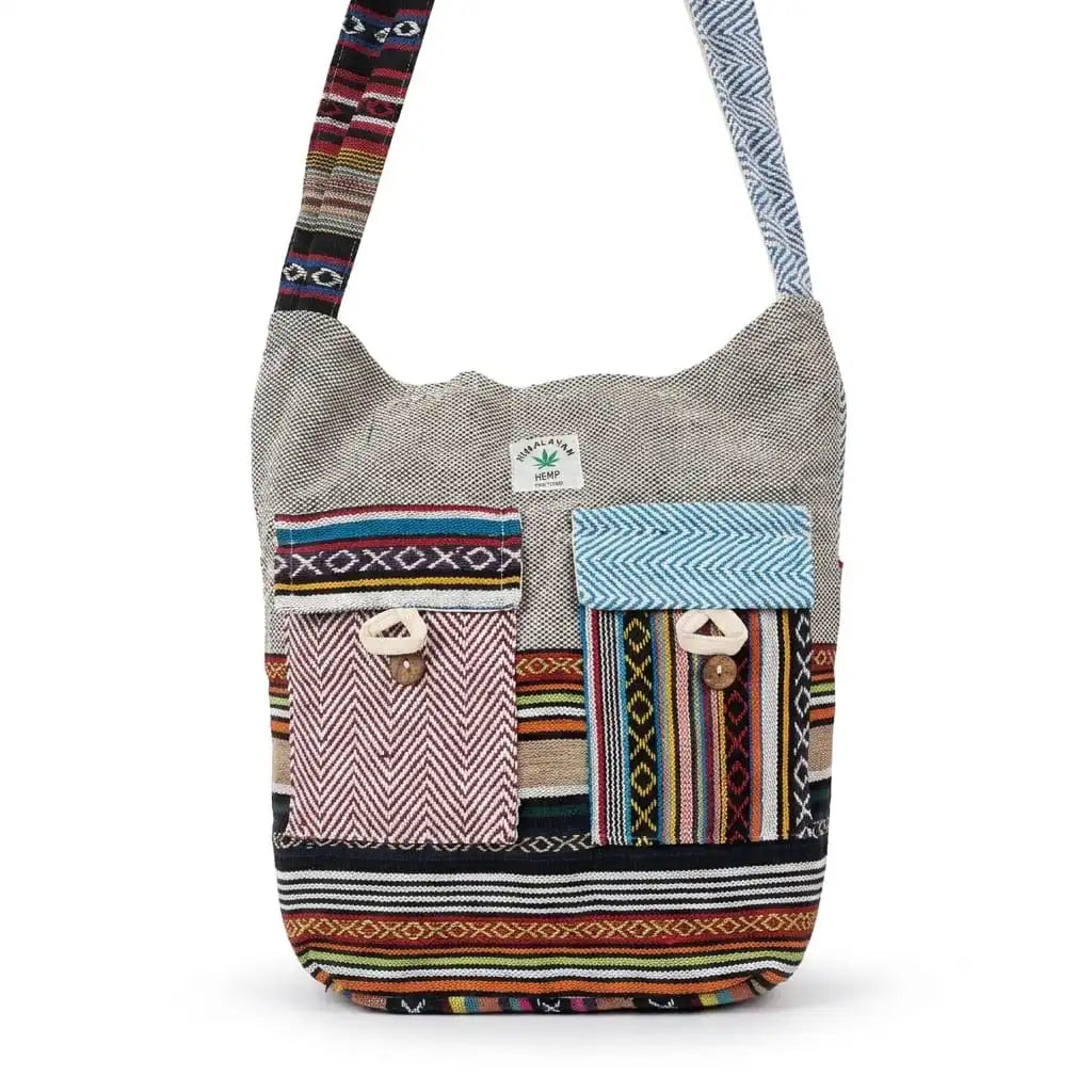 2 Pocket Hemp Jhola Bag for Travel & Everyday Use | Khojo - Hemp Bags - Khojo Store