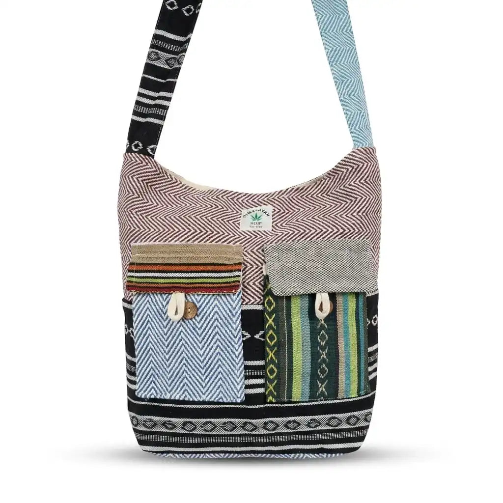 2 Pocket Hemp Jhola Bag for Travel & Everyday Use | Khojo - Hemp Bags - Khojo Store