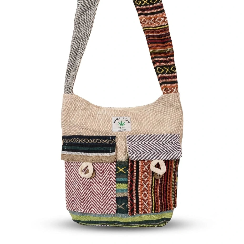 2 Pocket Hemp Jhola Bag for Travel & Everyday Use | Khojo - Hemp Bags - Khojo Store