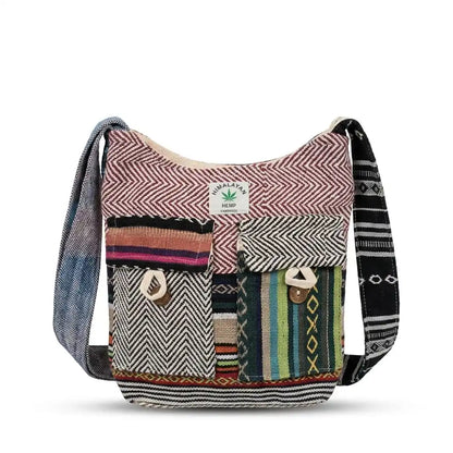 2 Pocket Hemp Jhola Bag for Travel & Everyday Use | Khojo - Hemp Bags - Khojo Store