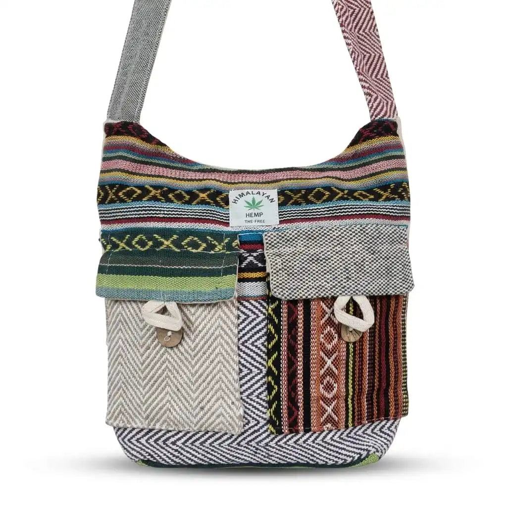 2 Pocket Hemp Jhola Bag for Travel & Everyday Use | Khojo - Hemp Bags - Khojo Store