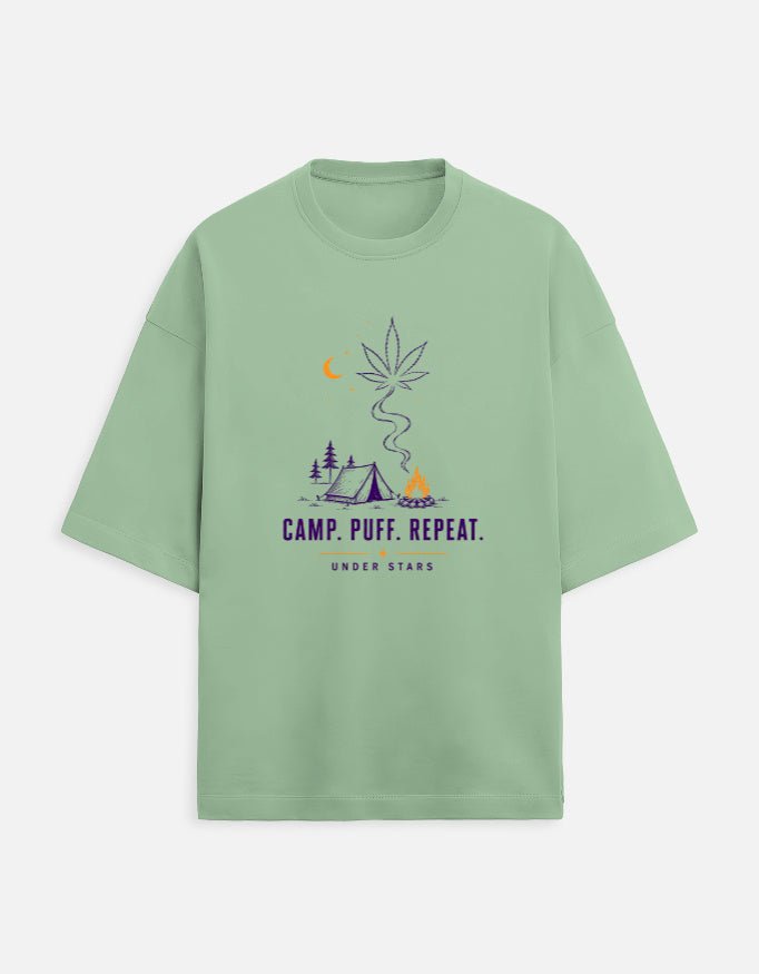 Camp. Puff. Repeat. Oversized Tee | Khojo - Travel Apparel - Khojo Store