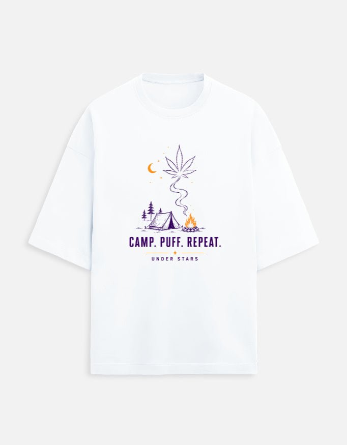 Camp. Puff. Repeat. Oversized Tee | Khojo - Travel Apparel - Khojo Store