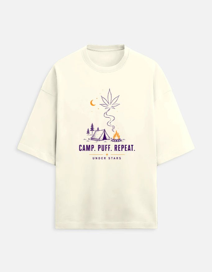 Camp. Puff. Repeat. Oversized Tee | Khojo - Travel Apparel - Khojo Store