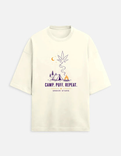 Camp. Puff. Repeat. Oversized Tee | Khojo - Travel Apparel - Khojo Store