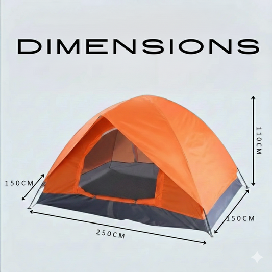 Khojo Dome Tent 2 Person Double Layer Waterproof – Side View | waterproof camping tent India