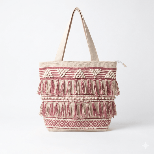 Handloom Tote Bag for Shopping & Travel | Khojo - Handloom Bags - Khojo Store