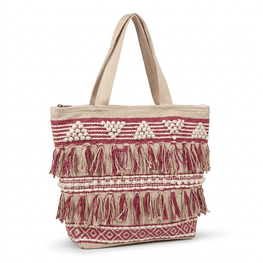 Handloom Tote Bag for Shopping & Travel | Khojo - Handloom Bags - Khojo Store