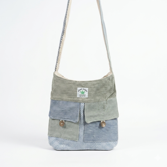 Natural hemp jhola shoulder bag for slow travel by Khojo