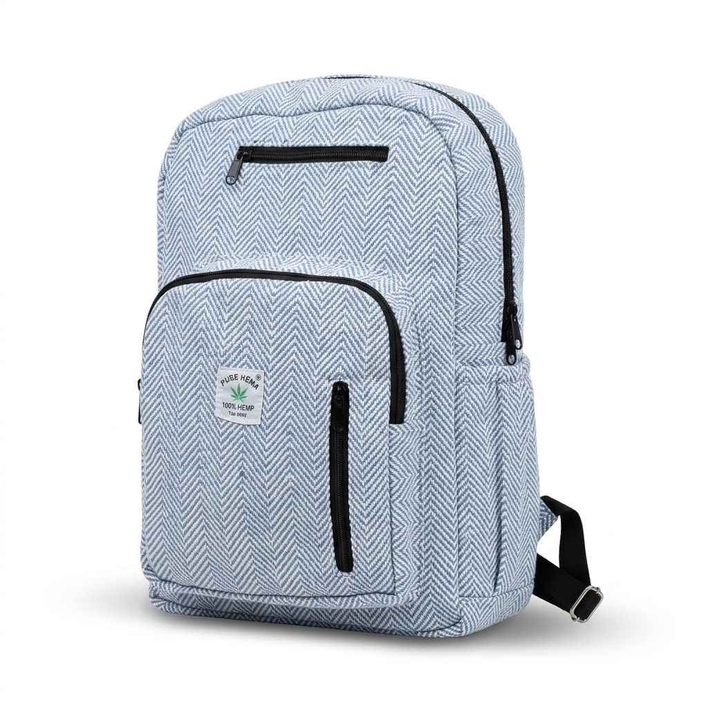 4 zipper hemp pithu bag 20L for travel and adventure in India by Khojo